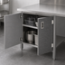 Thumbnail image #3 for John Boos Enclosed Base Stainless Steel Work Table with Hinged Doors and Undershelf, 72 x 30 Inches
