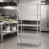 Thumbnail image #3 for Eagle Group 4-Tier Wire Starter Shelving Unit, 24 x 21 x 63 Inches, Stainless Steel Finish