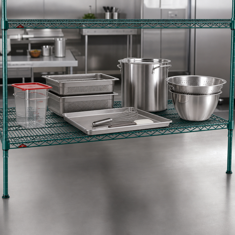 Product image #4 for Metro Super Erecta Super Wide Wire Shelf, 72 x 36 Inches, Metroseal Green Epoxy-Coated with Microban