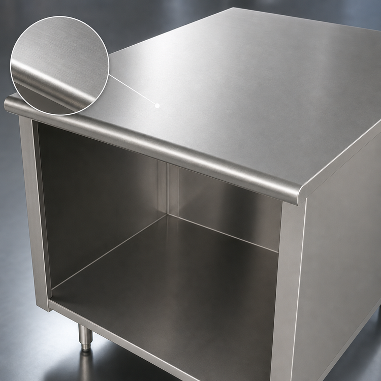 Product image #3 for Advance Tabco 72" x 36" 14-Gauge 304 Stainless Steel Work Table with Open Front Cabinet Base