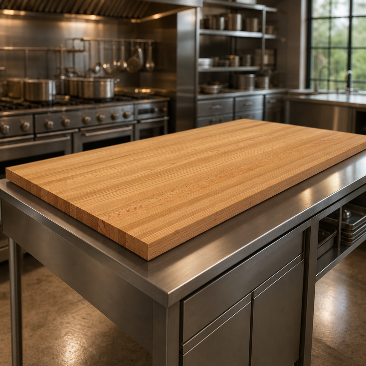 Product image #3 for Appalachian Red Oak Edge Grain Island Countertop, 96 Inch x 48 Inch x 1-3/4 Inch, Penetrating Oil Finish