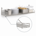 Thumbnail image #3 for Metro SmartWall Life 48-Inch Wall-Mounted Grid Shelf with Retaining Edge, Type 304 Stainless Steel