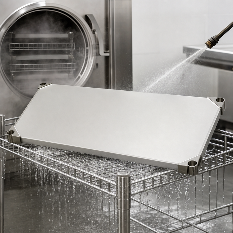 Product image #3 for Metro Super Erecta Autoclavable/Cart-Washable Solid Stainless Steel Shelf, 36 x 18 Inches