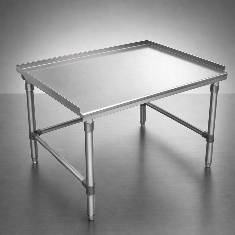 Product image #3 for John Boos 72-Inch 16-Gauge Stainless Steel Equipment Stand, 24-Inch Deep x 24-Inch High, with Upturn Back and Sides