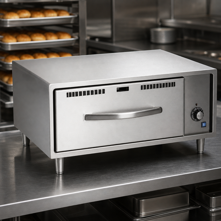 Product image #3 for Wells Heavy Duty Freestanding Single-Drawer Warming Drawer, 8 Dozen Roll Capacity