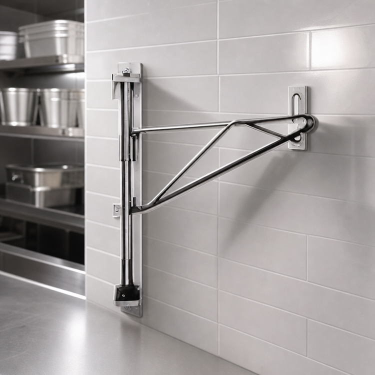 Product image #3 for Eagle Group Adjustable Post Wire Wall Mount Prepackaged End Unit for 21-Inch Deep Shelves, Stainless Steel