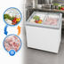 Thumbnail image #4 for Excellence Commercial Products Dual Temp Chest Refrigerator/Freezer with 2 Sliding Glass Doors, 7.4 Cu. Ft., White