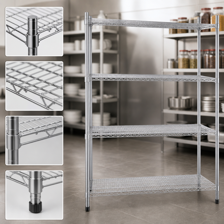 Product image #3 for Advance Tabco Special Value Series Heavy-Duty Chrome-Plated Wire Shelf, 36 x 14 Inches