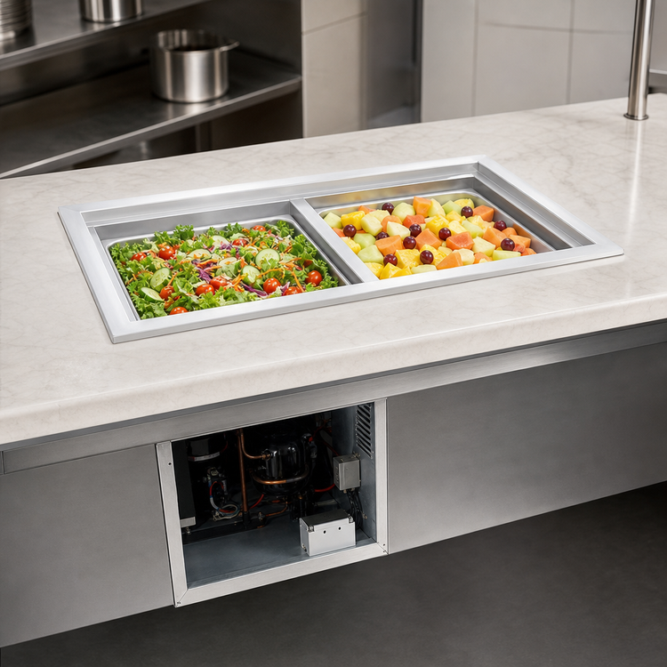 Product image #3 for Wells Drop-In Self-Contained Refrigerated Cold Food Well, 2 Full-Size Pan Capacity