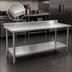 Thumbnail image #3 for Eagle Spec-Master 108-Inch x 24-Inch Stainless Steel Work Table with 4-1/2-Inch Backsplash and Undershelf