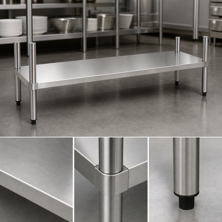 Product image #3 for Omcan Stainless Steel 72 x 30 Inch Undershelf for 19146 Worktable