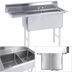 Thumbnail image #3 for Advance Tabco 2-Compartment Fabricated Stainless Steel Sink with 18-Inch Left Drainboard, 20 x 30 x 14-Inch Bowls