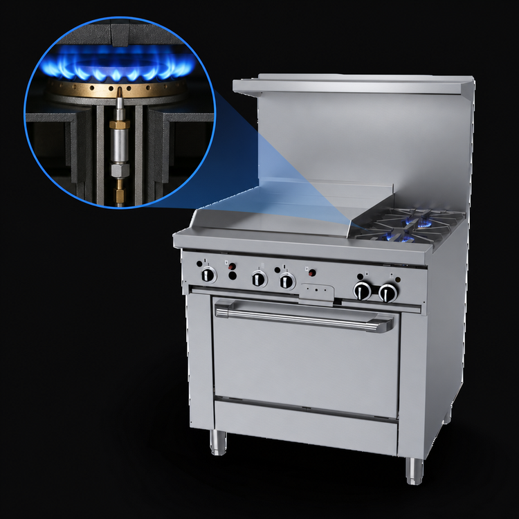 Product image #3 for Garland GF Starfire Pro 36-Inch Gas Restaurant Range with 2 Open Burners, 24-Inch Thermostatic Griddle and Standard Oven