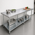 Thumbnail image #3 for Elite Series 84-Inch x 24-Inch Stainless Steel Flat Top Work Table with Galvanized Undershelf