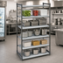Thumbnail image #3 for Cambro Camshelving Basics Plus 5-Shelf Solid Stationary Starter Unit, 24 x 60 x 84 Inches, Brushed Graphite