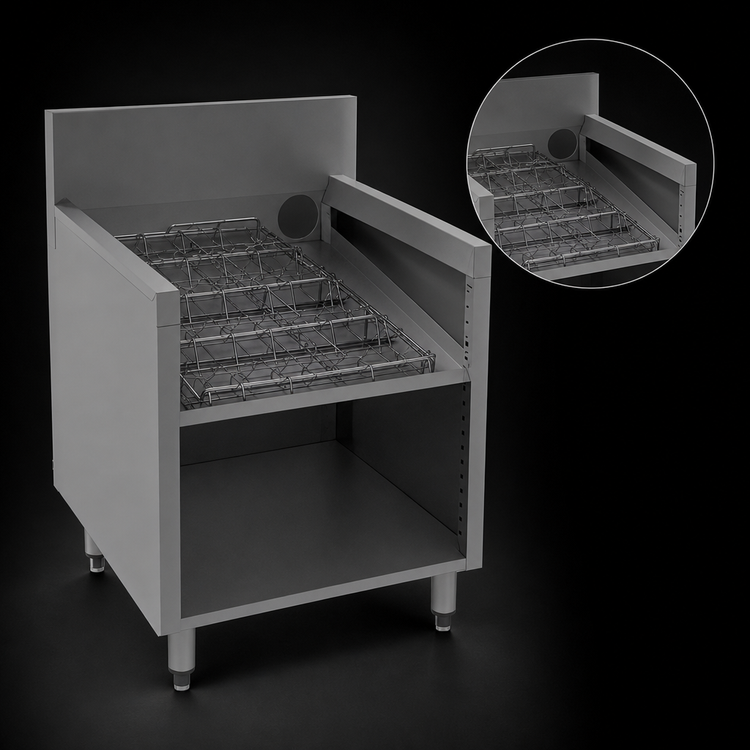 Product image #3 for Prestige Supreme 24-Inch Wide Slanted Open Top Underbar Glass Rack Storage Unit