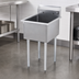 Thumbnail image #3 for Commercial Single Compartment Budget Sink with 7-1/4 Inch Backsplash, 18/430 Stainless Steel, 21 x 24-1/2 Inches