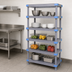 Thumbnail image #3 for Quantum Millenia 5-Shelf Polymer Shelving Unit with Dunnage Stand, 60 x 21 x 62 Inches
