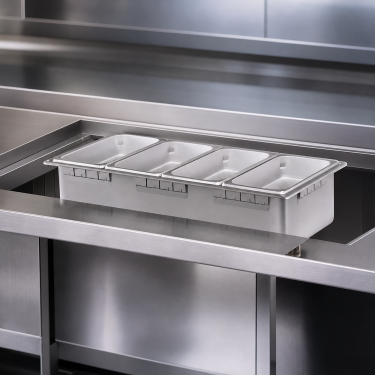 Product image #3 for Hatco Drop-In Rectangular 4/3-Size Heated Well, Non-Insulated, Low Watt, Infinite Control