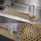 Thumbnail image #3 for Micro Matic USA DP-MET-H-PVD-34GR-Z 34-Inch Surface-Mount Stainless Steel Drip Tray Trough with Integral Glass Rinser, PVD Brass Screen