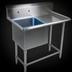 Thumbnail image #3 for John Boos Pro-Bowl 1-Compartment Floor Model Stainless Steel Sink with Right Drainboard