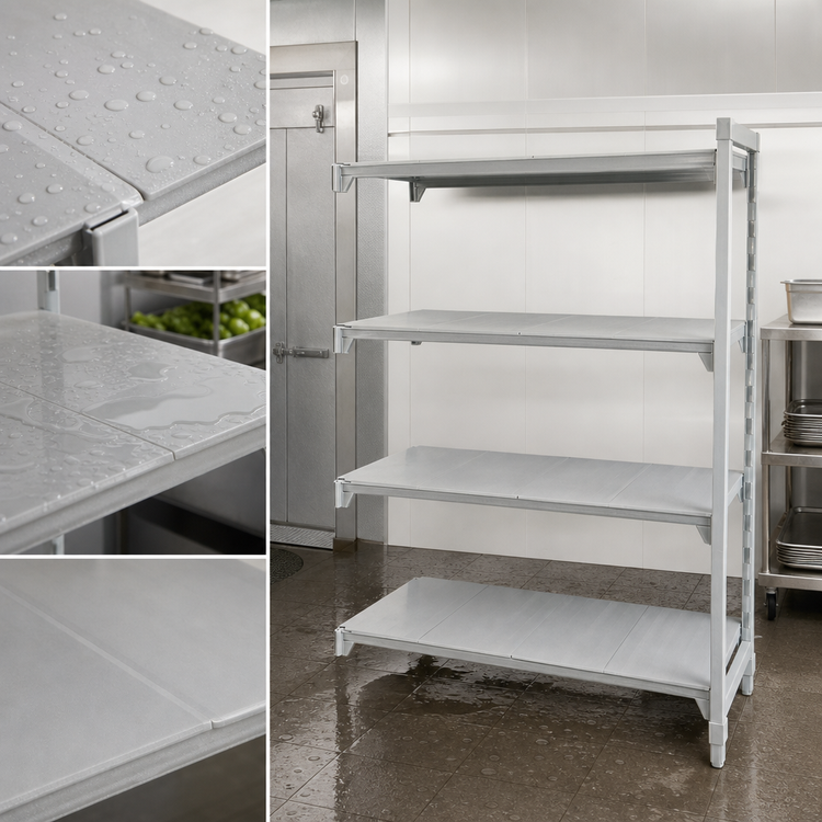 Product image #4 for Cambro Camshelving Premium Solid Add-On Polymer Shelving Unit, 21 x 72 x 84 Inches, 4-Tier