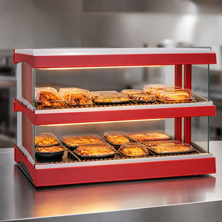 Product image #3 for Hatco Glo-Ray Designer Horizontal Countertop Hot Food Display Warmer, 39-Inch, Dual Shelf