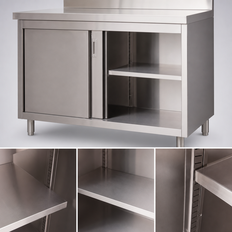 Product image #3 for BK Resources 36 x 24-Inch 18-Gauge Stainless Steel Optional Removable Shelf for Cabinet Base Chef Tables