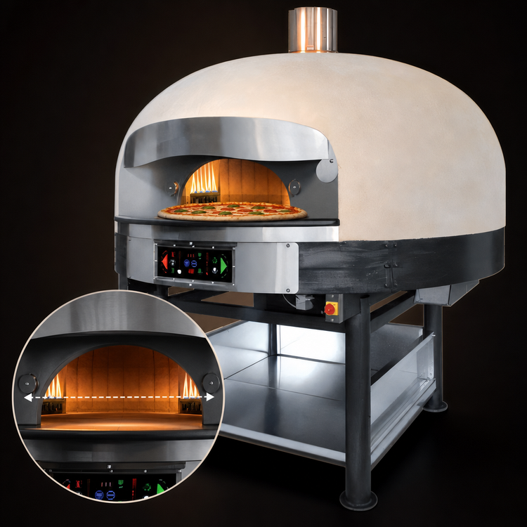 Product image #3 for Morello Forni Indoor Gas-Fired Round Pizza Oven with 59-Inch Cooking Diameter and Stand Base
