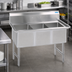 Thumbnail image #3 for BK Resources Commercial Three-Compartment Stainless Steel Sink, 59-1/8 x 23-1/2 x 44-1/16 Inches