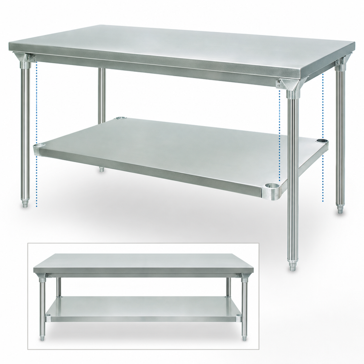 Product image #3 for Advance Tabco 72 x 36 Inch 18 Gauge Stainless Steel Work Table Undershelf