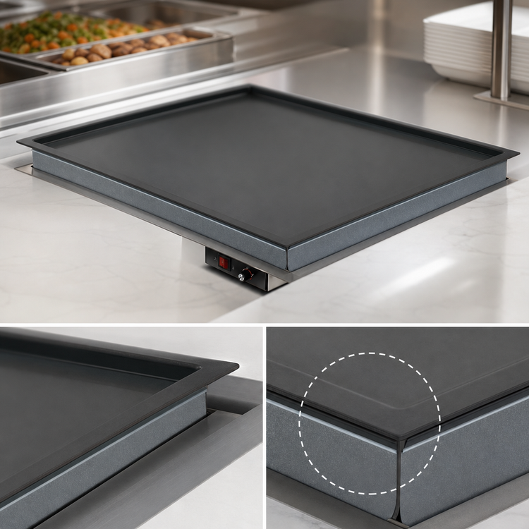 Product image #3 for Hatco Glo-Ray 72-Inch Built-In Rectangular Heated Shelf with Recessed Top, Hardcoat Aluminum, 120V