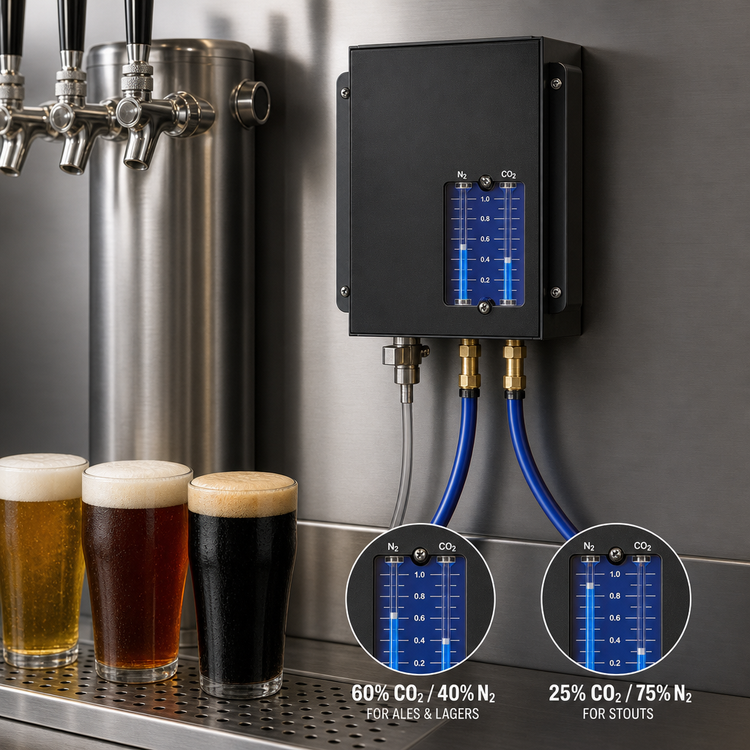 Product image #3 for Pro-Line Double Blend Gas Blender with Leak Detector, 60/40 and 25/75 CO2/N2 for Ales, Lagers, and Stouts