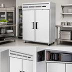 Thumbnail image #3 for Everest Refrigeration ESWR2 Two-Section Reach-In Refrigerator, 55.0 Cu. Ft., Top-Mounted Self-Contained, Stainless Steel, Solid Doors