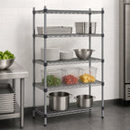 Thumbnail image #3 for Eagle Group Valu-Master F2QA2-74-1836V Quad-Adjust 4-Tier Wire Shelving Starter Unit, 36 x 18 x 74 in, Pewter Gray Epoxy