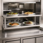 Thumbnail image #3 for Eagle Group PTS-1872-2 72-Inch x 18-Inch Stainless Steel Wall-Mounted Pass-Thru Shelf With Overshelf
