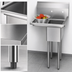 Thumbnail image #3 for KoolMore 23-Inch 1-Compartment Stainless Steel Commercial Sink with Left Drainboard and Backsplash