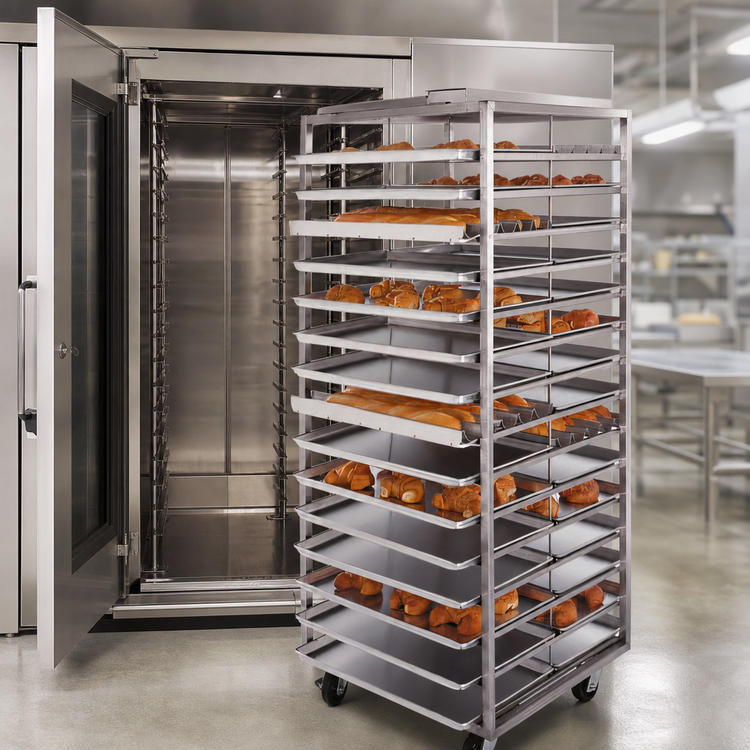 Product image #3 for Doyon RSROSL-8 Roll-In Single-Side Load Oven Rack for SRO2 Models, 8-Pan Capacity