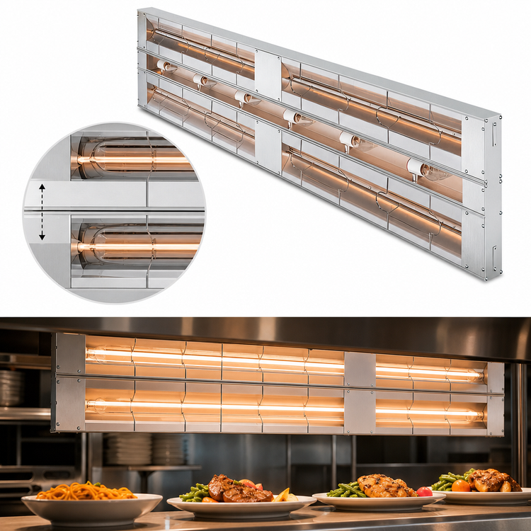 Product image #3 for Hatco Glo-Ray® 48-Inch Double Lighted Infrared Strip Heater, Aluminum, 2.44 kW