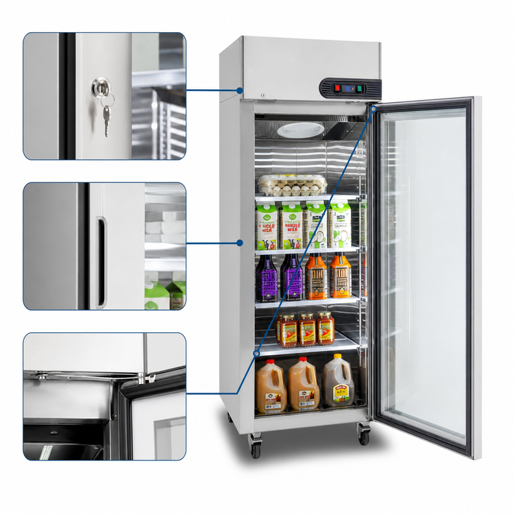 Product image #4 for Migali Competitor Series® Single Section Glass Door Reach-In Refrigerator, 21.4 Cu. Ft., Top-Mount Self-Contained