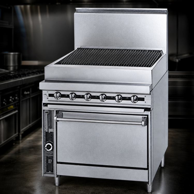 Product image #3 for Titan JTRH-24B 24" Heavy Duty Gas Charbroiler Range Match with Cabinet Base