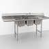 Thumbnail image #3 for Eagle Group 412 Series Three Compartment Sink with Left Drainboard, 74-5/8 Inch W x 27-1/2 Inch D