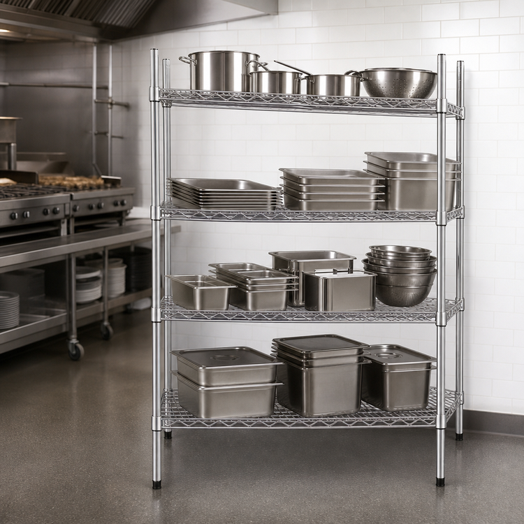 Product image #3 for Advance Tabco Special Value Heavy Duty Chrome Plated Wire Shelf, 72 x 24 Inches