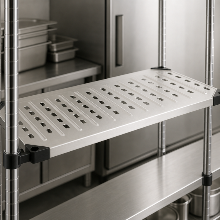 Product image #3 for Metro Super Erecta 42" x 24" Louvered/Embossed 304 Stainless Steel Shelf