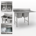 Thumbnail image #3 for Eagle Group 414 Series Two-Compartment Stainless Steel Sink with 24-Inch Right-Hand Drainboard