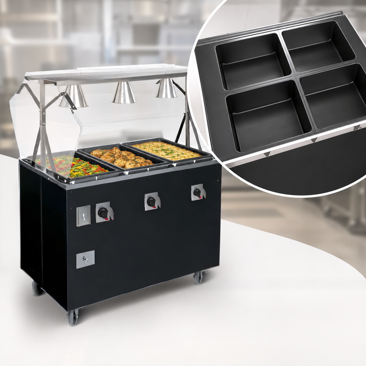 Product image #3 for Vollrath 2-Series Affordable Portable Deluxe 4-Well Mobile Hot Food Station, 60 Inch