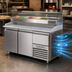 Thumbnail image #3 for Marra Forni Two-Section Refrigerated Pizza Prep Table with Granite Work Surface and 7 x 1/3 Pan Rail
