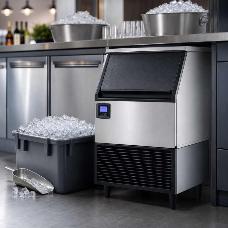Product image #3 for Maxx Ice Undercounter Full-Dice Ice Maker with 75 lb Bin, Air-Cooled, 199 lb/Day