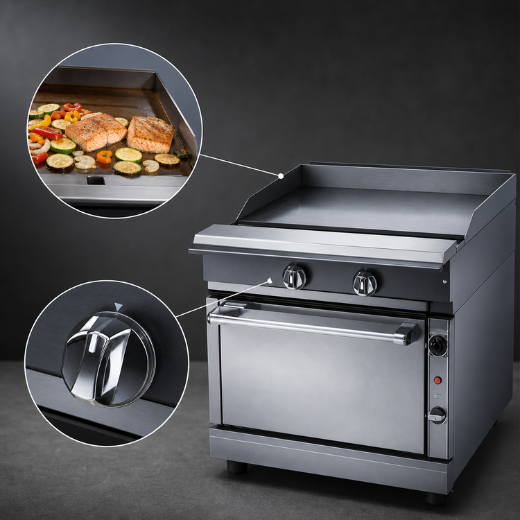 Product image #3 for Vulcan V Series 24-Inch Heavy Duty Thermostatic Gas Griddle Range with Cabinet Base