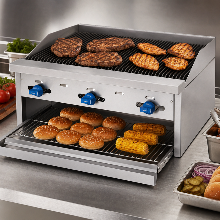 Product image #3 for Comstock-Castle 24-Inch Countertop Gas Char-Broiler/Warmer Combination